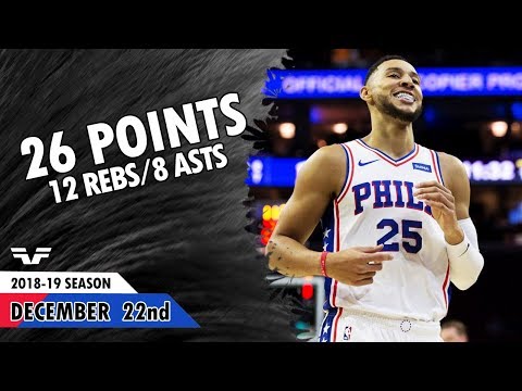 Ben Simmons - 2018.12.22 - 76ers vs Raptors - 26 Pts, 12 Rebs, 8 Asts