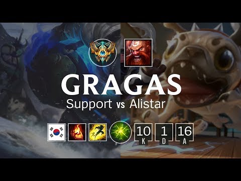 Gragas Support vs Alistar - KR Challenger Patch 8.9