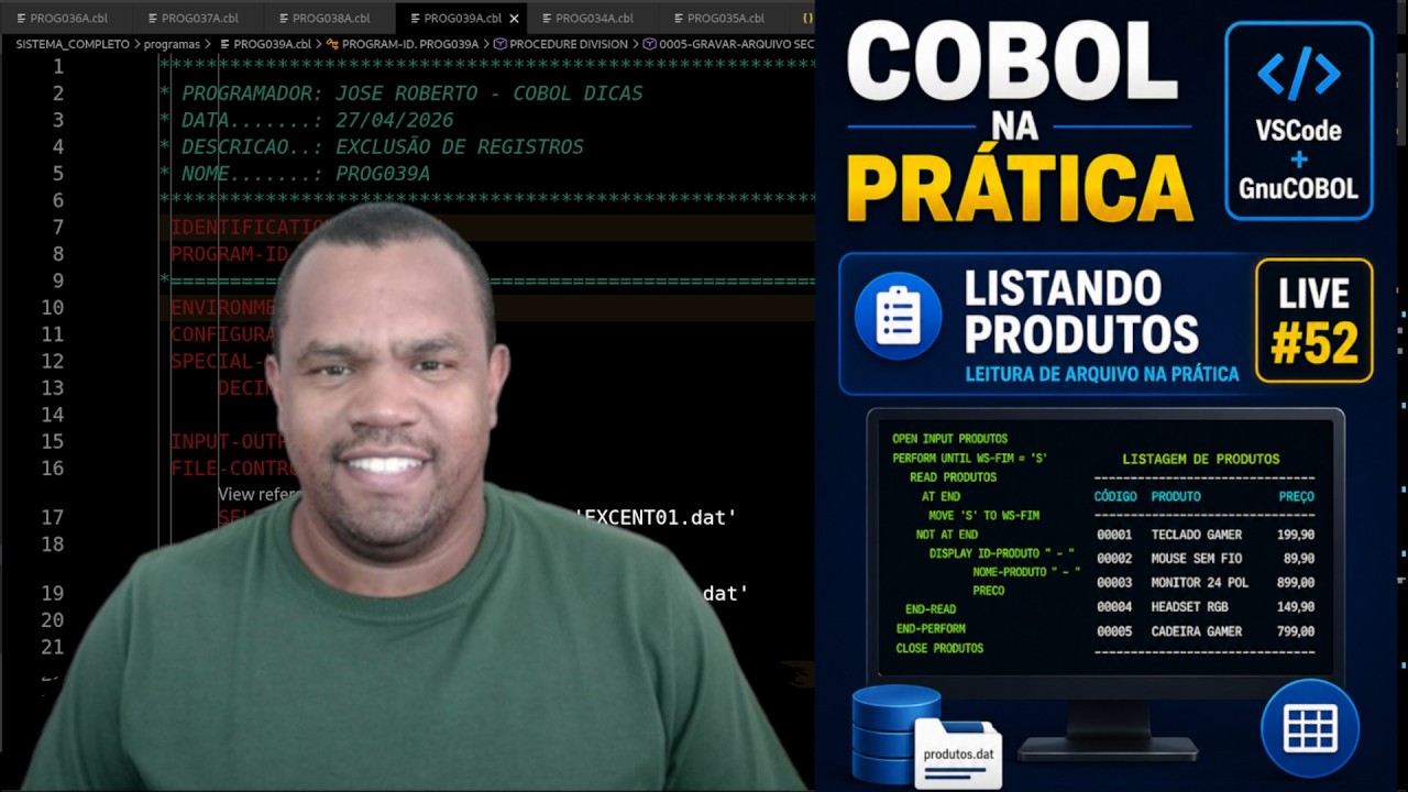 Última live COBOL Dicas