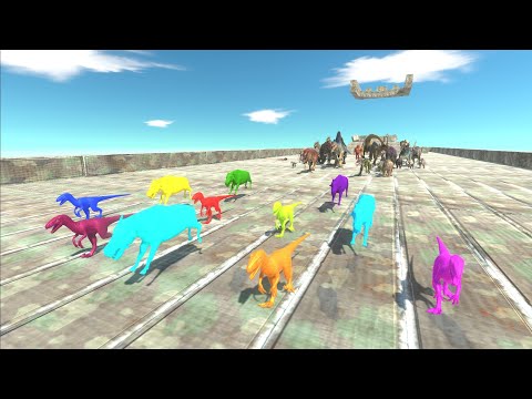 Race to eat Neon Deinonychus & Daeodons - Animal Revolt Battle Simulator