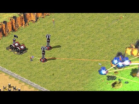 When the Tesla Trooper can charge the Allied Prism Cannon -Red Alert2
