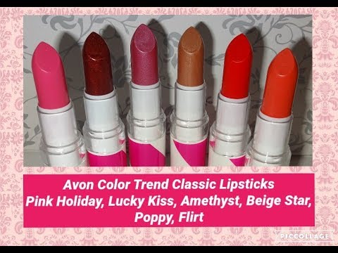 Avon Color Trend Classic Lipsticks Lucky Kiss Poppy Flirt Beige