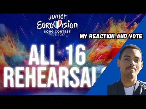 (Reaction video) All 16 Junior Eurovision Rehearsal Clips