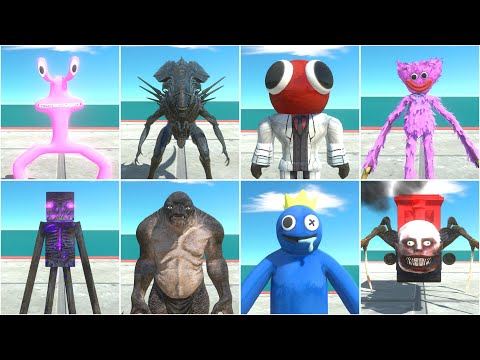 Troll, Blue, Enderman, Choo Choo Charles VS Pink, Red, Kissy Missy, Xenomorph