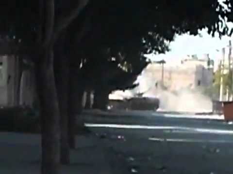 استهداف دبابة لقوات النظام من قبل كتيبة الفاروق في حمص