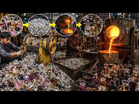 Amazing Factory Process  How Old Perfume Bottles Are Recycled Into New Luxury Bottles