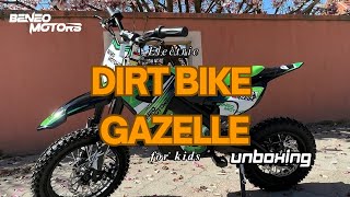 Dirt bike elettrica per bambini 1000 W | Beneo Motors Gazelle Verde | Per bambini di 6–10 anni | Lim