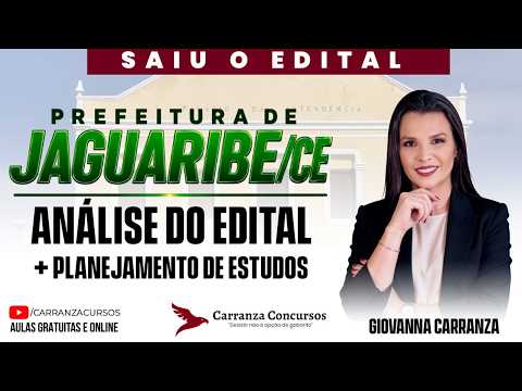Prefeitura de Jaguaribe/CE - Análise do Edital + Planejamento de Estudos
