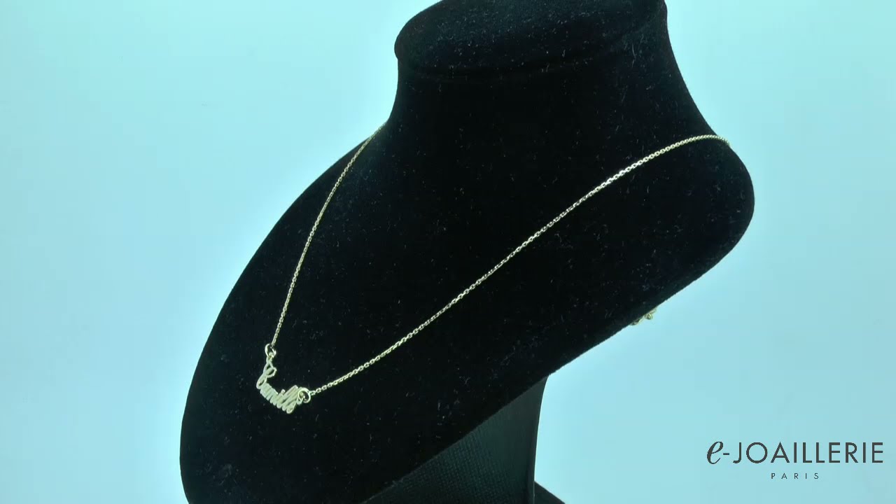 www.e-joaillerie.com - Collier en or jaune 18 carats prénom personnalisable
