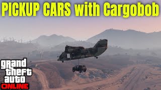 How to Pickup a Car with Cargobob in GTA 5 ONLINE (how to use cargobob hook to lift a car)
