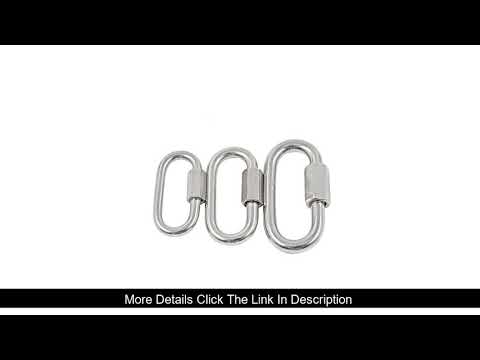 Slide 5 Pcs Carabiner Hook 304 Stainless Steel Oval Screwlock Quick Link Lock Ring Hook Chain Rope