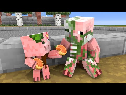 Baby Zombie Pigman and Family - Sad Story - Minecraft Animation