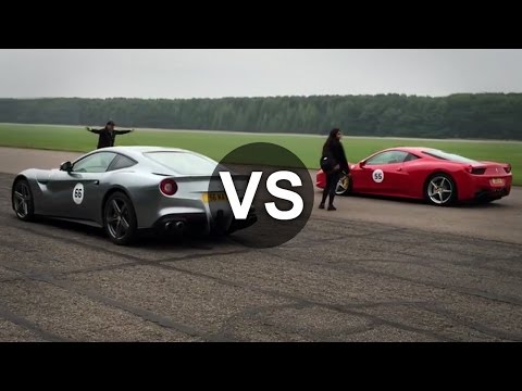 Ferrari F12 Berlinetta Vs Ferrari 458 Italia, McLaren MP4-12C Drag Race
