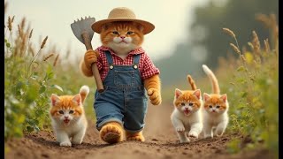 Kittens Help Mama Cat Work on the Corn Farm 🌽🐾 | Heartwarming Farm Story