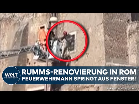 Video Thumbnail: ROM: Einsturz bei Renovierung! Feuerwehrmann rettet sich mit Sprung aus Fenster
