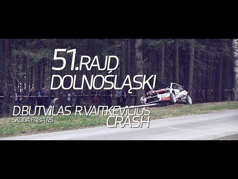 51.RAJD DOLNOŚLĄSKI: D.BUTVILAS R.VAITKEVICIUS | SKODA FABIA R5 | WYPADEK