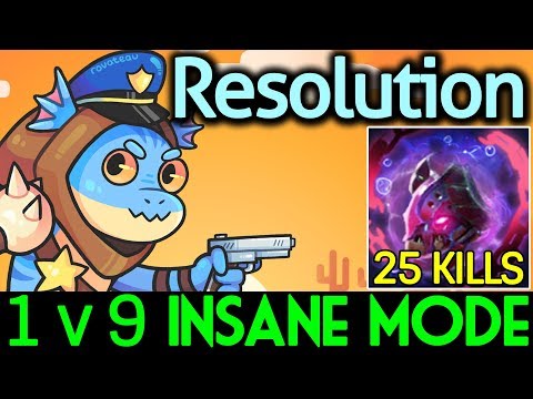 Resolution Dota 2 [Slark] Insane Mode 1v9 | Monster 25 Kills