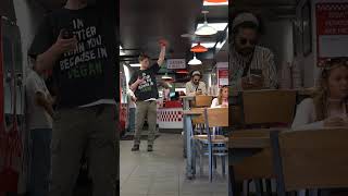 VEGAN Activist TAKES OVER 5 guys burgers and fries!!!