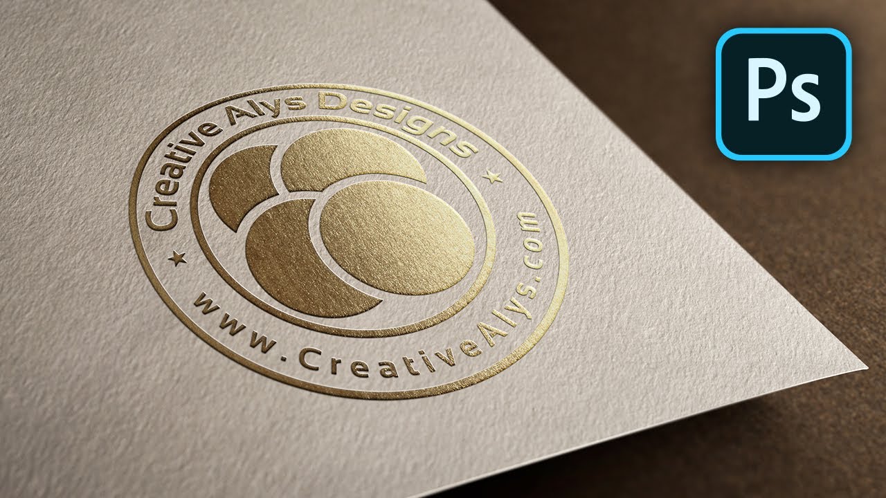 [PSD Mockup] Closeup Embossed Gold/Silver Logo | Adobe Photoshop