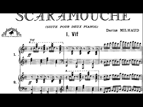 Milhaud - Scaramouche for 2 pianos Op. 156b [Score]