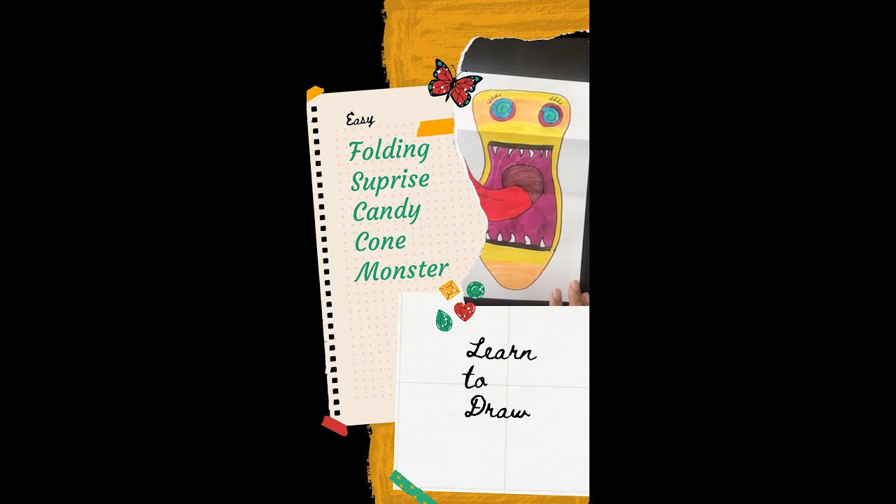 Easy Folding Surprise of Candy Cone Monster #shorts