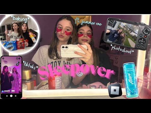 SLEEPOVER VLOG 💝  *2am*| baking | roblox | makeup challenge 💋 etc!