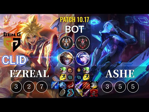 GEN Clid Ezreal vs Ashe Bot - KR Patch 10.17