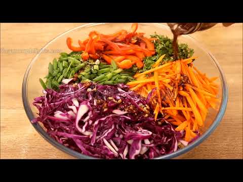 Asian Slaw Recipe | Asian Cabbage Salad | Healthy and Crunchy Asian Slaw - No Mayo Summer Salad