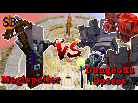 Magispeller (Illage and Spillage) vs Dungeons Bosses | Minecraft Mob Battle