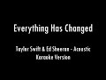 Everything Has Changed | Taylor Swift & Ed Sheeran | Acoustic Karaoke With Lyrics | Guitar Chords...