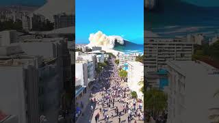 waves of more than 60 meters reach the coast #youtubeshorts #viralshorts #tsunami #waves #shorts
