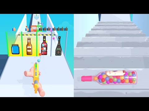 Bottle Runner Gun! Very Satisfying And Relaxing ASMR Slicing Game