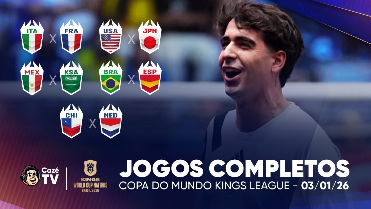 RODADA COMPLETA: BRASIL X ESPANHA | COPA DO MUNDO KINGS LEAGUE 2026