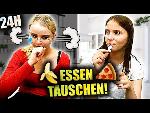 24 Stunden ESSEN TAUSCHEN mit Schwester ! 🔁🍕 - Celina
