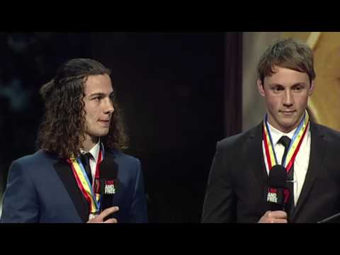 2016 Reserves Magarey Medallists Lachlan Earl (Glenelg) and Jake Comitogianni (Eagles)