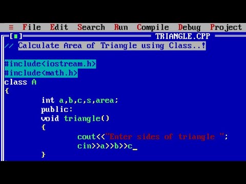 Learn C program to find area of triangle using class and object ...