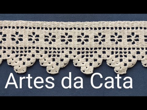 Bico em crochê  #410 #artesdacata #bicoemcroche #barradoemcroche #crochedacata