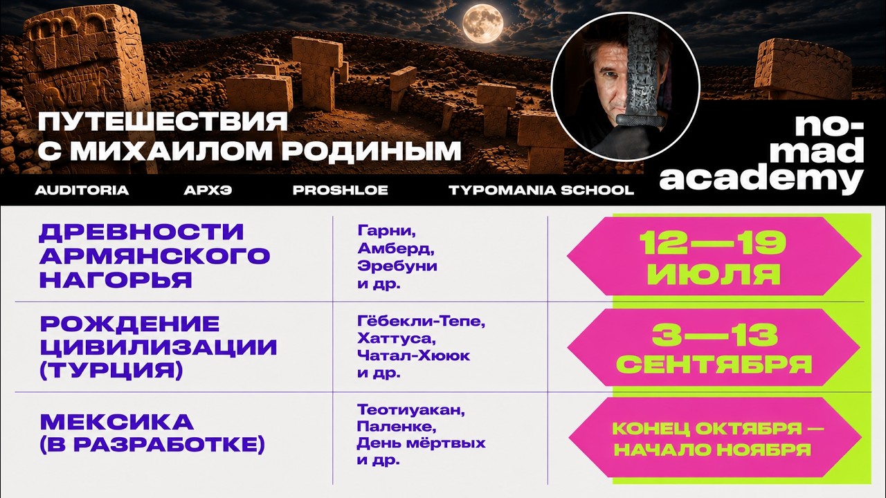 Календарь путешествий с Михаилом Родиным 2026 года