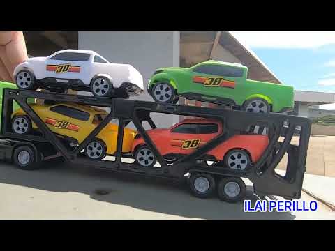 Viagem com a Carreta Cegonha Transportando quatro Pick Up