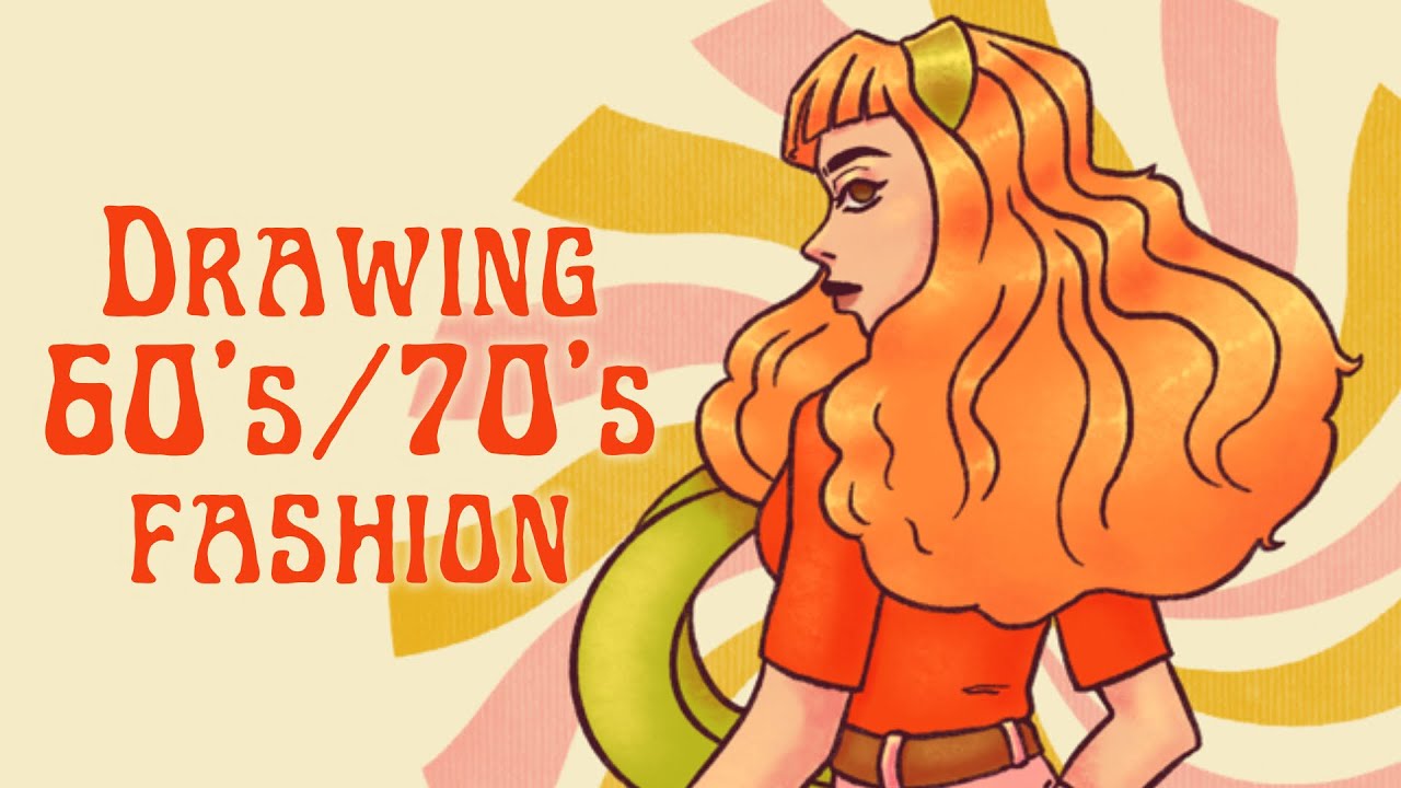 How I draw 60’s & 70’s Vintage Fashion | iPad Pro + Procreate Speedpaint | Tinkalila Arts