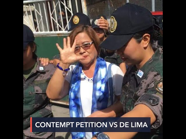 De Lima cries foul over DOJ contempt petition against her, lawyer
