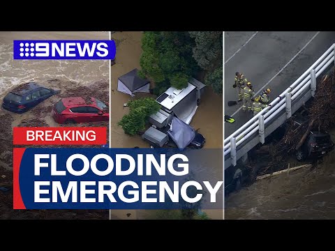 Flash flooding hits Victorian holiday hotspot | 9 News Australia