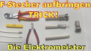 F-Stecker Richtig auf ein Koaxialkabel montieren, SAT Kabel Stecker Anleitung - was zu beachten ist!