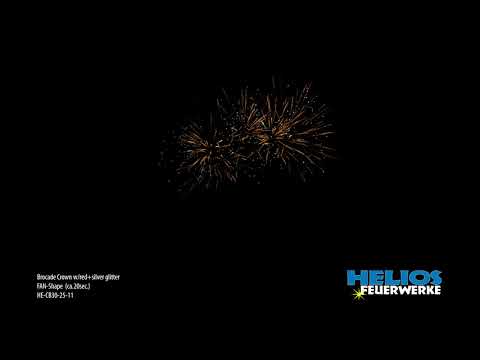 Brocade Crown w red+silver glitter  FAN Shape ca 20sec (HE-CB30-25-11)