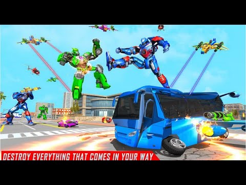 Bus Robot Car transform War || Spaceship Robot Game #01 || Android Gameplay