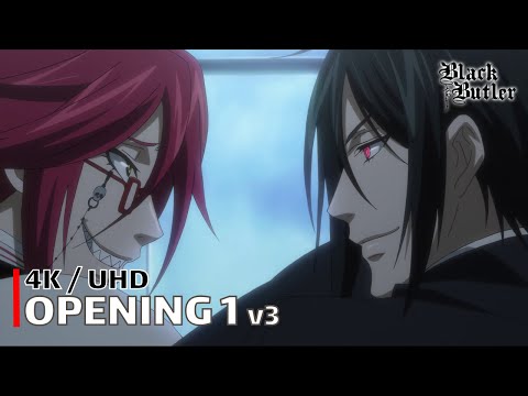 Black Butler - Opening 1 v3 (Monochrome no Kiss v2) | 4K UHD Creditless | Subtitles