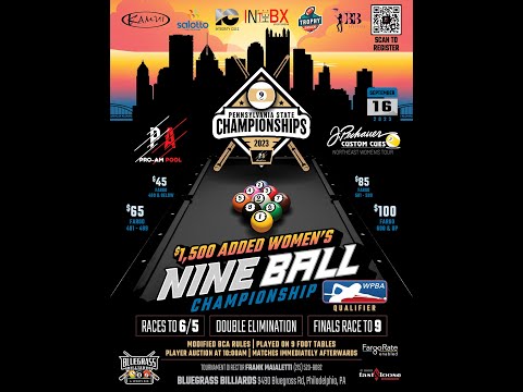 2023 Pennsylvania State Women's 9-Ball Championship - Match #2 Emily Duddy Vs. Rachel Lang