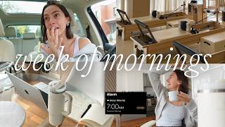 A WEEK OF MORNING ROUTINES 🤍☁️ my 7am routine before work, productive, cozy & pilates (VLOG)