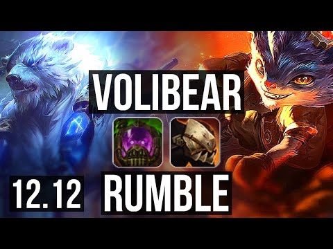 VOLIBEAR vs RUMBLE (JNG) | 81% winrate, 8/1/13, Godlike, Rank 10 Voli | TR Master | 12.12