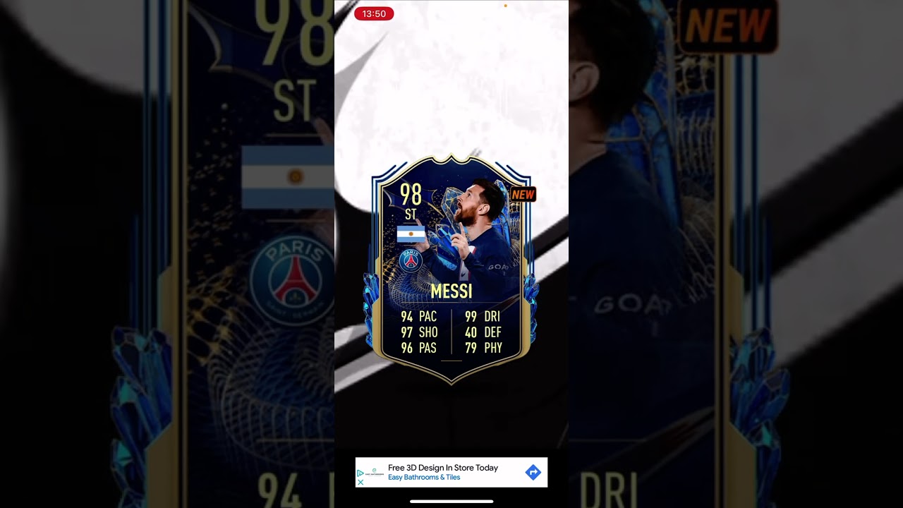 98 TOTS MESSI IN A PACK!!! 😱😱 #madfut #messi #totsmessi #packopening #pack #goat